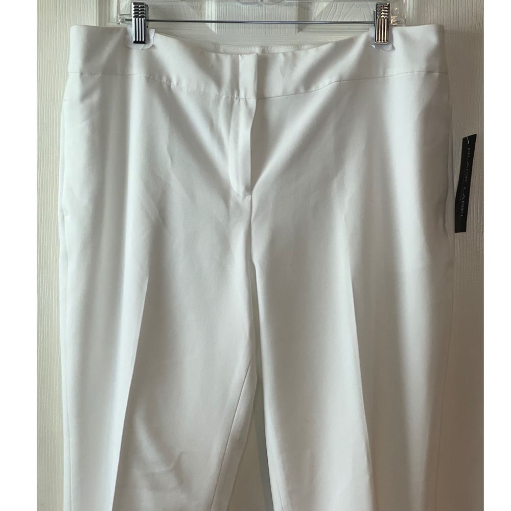 Evan-Picone Dress Pants Womens 14 White Straight Leg Flat Front Black Label Chic - Picture 3 of 16